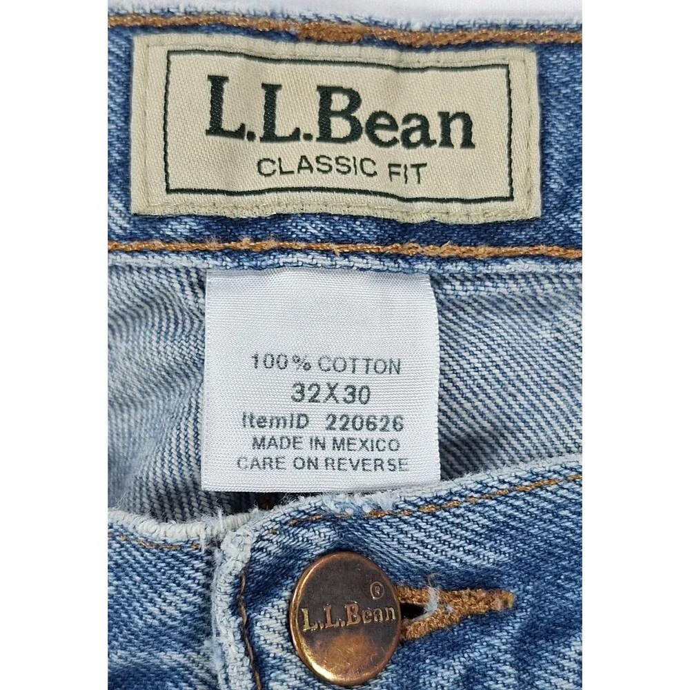 LL Bean Jeans Mens 32x30 Vintage 90s Classic Fit Medium Wash Straight Leg Denim